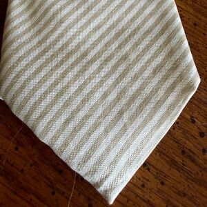 Vintage Culturata Roma Mens Tie Italian Cotton Stripes Tan White 2 1/2"W x 60"L
